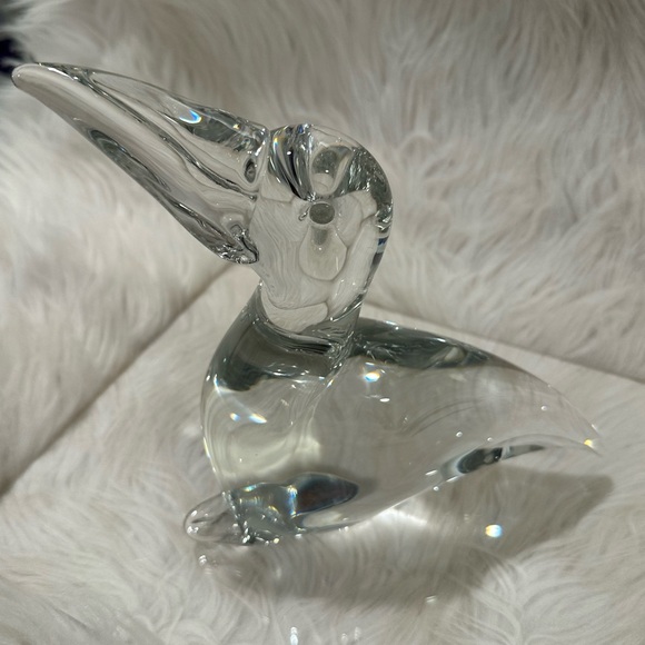 KONSTGLAS RONNEBY SWEDEN Glass Pelican Paperweight Figure Art Glass SIGNED - Picture 5 of 7